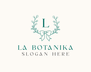 Ribbon Leaf Wreath Logo