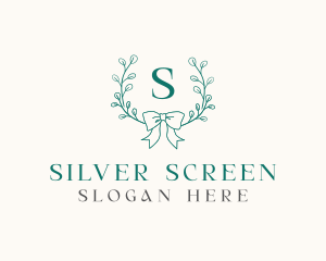 Ribbon Leaf Wreath Logo