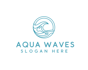 Wave Beach Surfing logo design