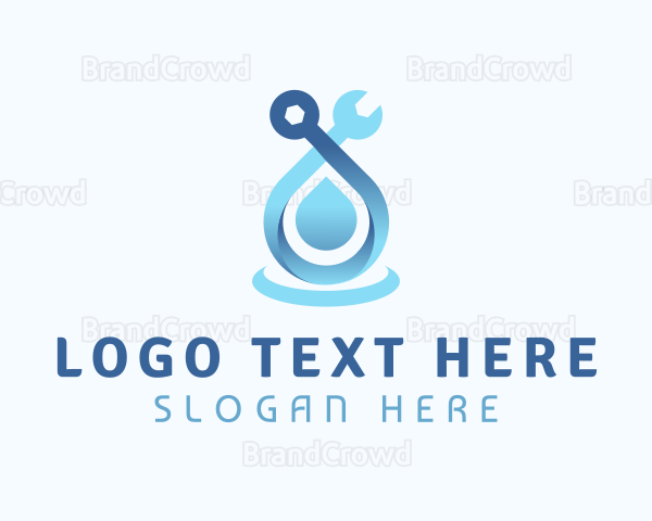 Gradient Water Wrench Logo
