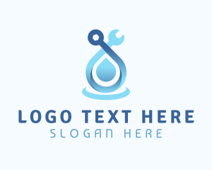 Drainage - Gradient Water Wrench logo design