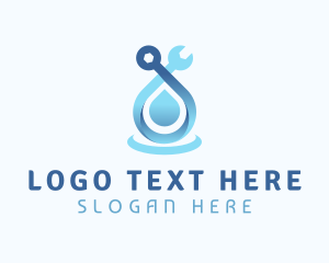 Water - Gradient Water Wrench logo design