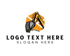 Construction - Excavator Construction Equipment logo design