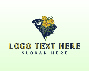 Map - South Carolina Flower logo design