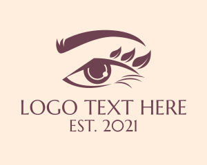 Eyeliner - Nature Leaf Eye Mascara logo design