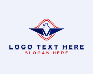 Veteran - Patriotic Eagle Letter M logo design