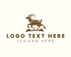 Antelope - Modern Mountain Goat logo design