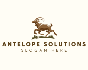 Antelope - Modern Mountain Goat logo design