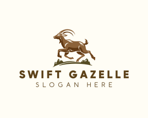 Gazelle - Modern Mountain Goat logo design