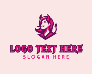 Streamer - Devil Woman Arcade logo design