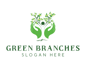 Branches - Hand Human Nature logo design