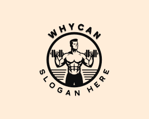Weightlifting - Dumbbell Weightlifter Muscular logo design