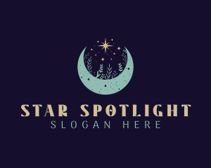 Moon Flower Stars logo design