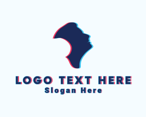 Glitch - Male Silhouette Glitch logo design