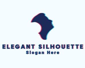 Male Silhouette Glitch logo design