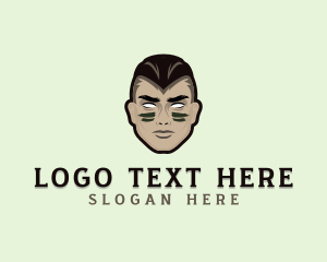 Haircut - War Army Soldier logo design