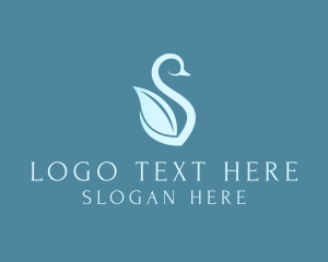 Peacock - Organic Swan Letter S logo design