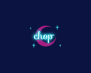 Space - Neon Moonlight Night logo design