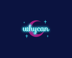 Cosmic - Neon Moonlight Night logo design