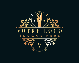 Cosmetology - Wellness Luxury Hand logo design