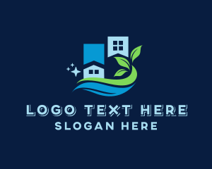 Sanitation - Organic City Waves Cleaning logo design