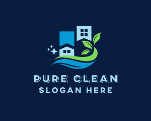 Organic City Waves Cleaning logo design