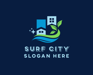 Organic City Waves Cleaning logo design