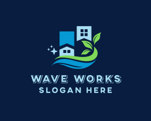 Organic City Waves Cleaning logo design