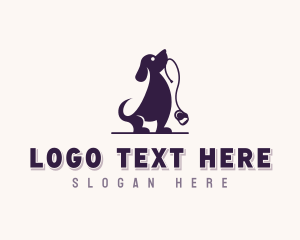 Canine - Dog Walker Leash logo design