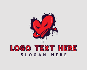 Teen - Graffiti Heart Demon logo design
