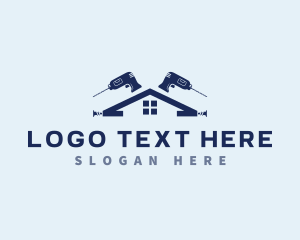 Tools - Drill House Construction logo design