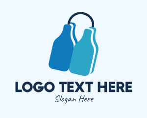 Bottle Shop - Blue Keychain Bottles logo design