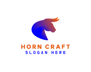 Wildlife Bull Horns logo design