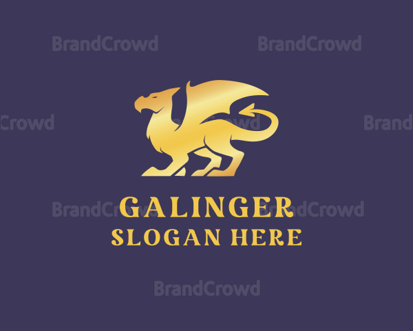 Golden Dragon Creature Logo