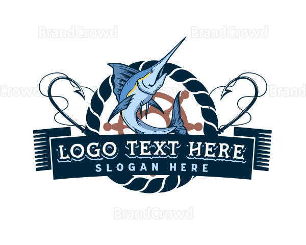 Nautical Marlin Fish Logo