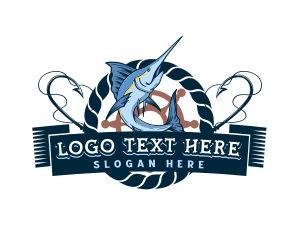 Seafood - Nautical Marlin Fish logo design