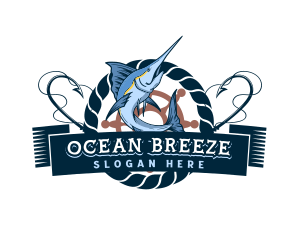 Nautical - Nautical Marlin Fish logo design