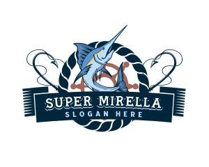 Natural - Nautical Marlin Fish logo design
