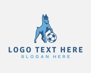 Playful - Dog Soccer Ball logo design