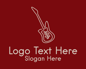 Musical Band - Electric Guitar Monoline logo design