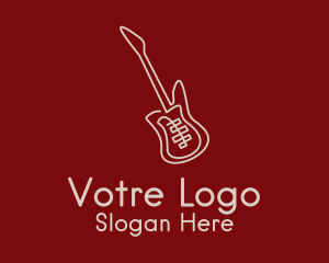 Beige - Electric Guitar Monoline logo design