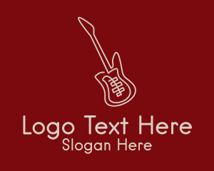 Instrument - Electric Guitar Monoline logo design