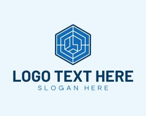 Abstract - Cube Blueprint Hexagon logo design