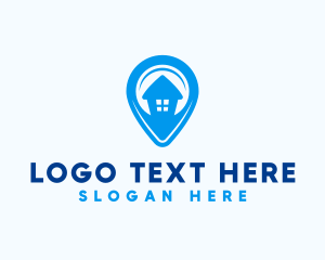 Roofing - Home Location Pin logo design