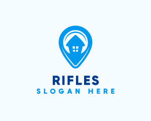 Roofing - Home Location Pin logo design