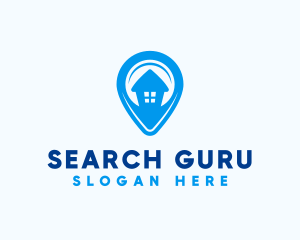 Home Location Pin logo design