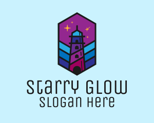 Starry Night Lighthouse logo design