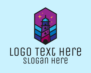 Starry Night Lighthouse Logo