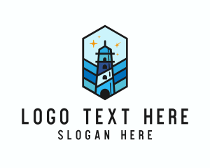 Building - Starry Night Lighthouse logo design