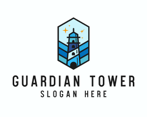 Starry Night Lighthouse logo design